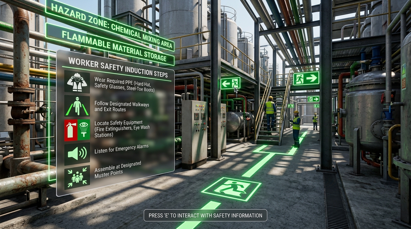 Interactive 3D Safety Simulations: Streamlining Emergency Evacuation & Industrial Workplace Onboarding